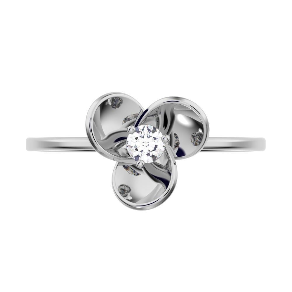 Gold floral ring with center stone