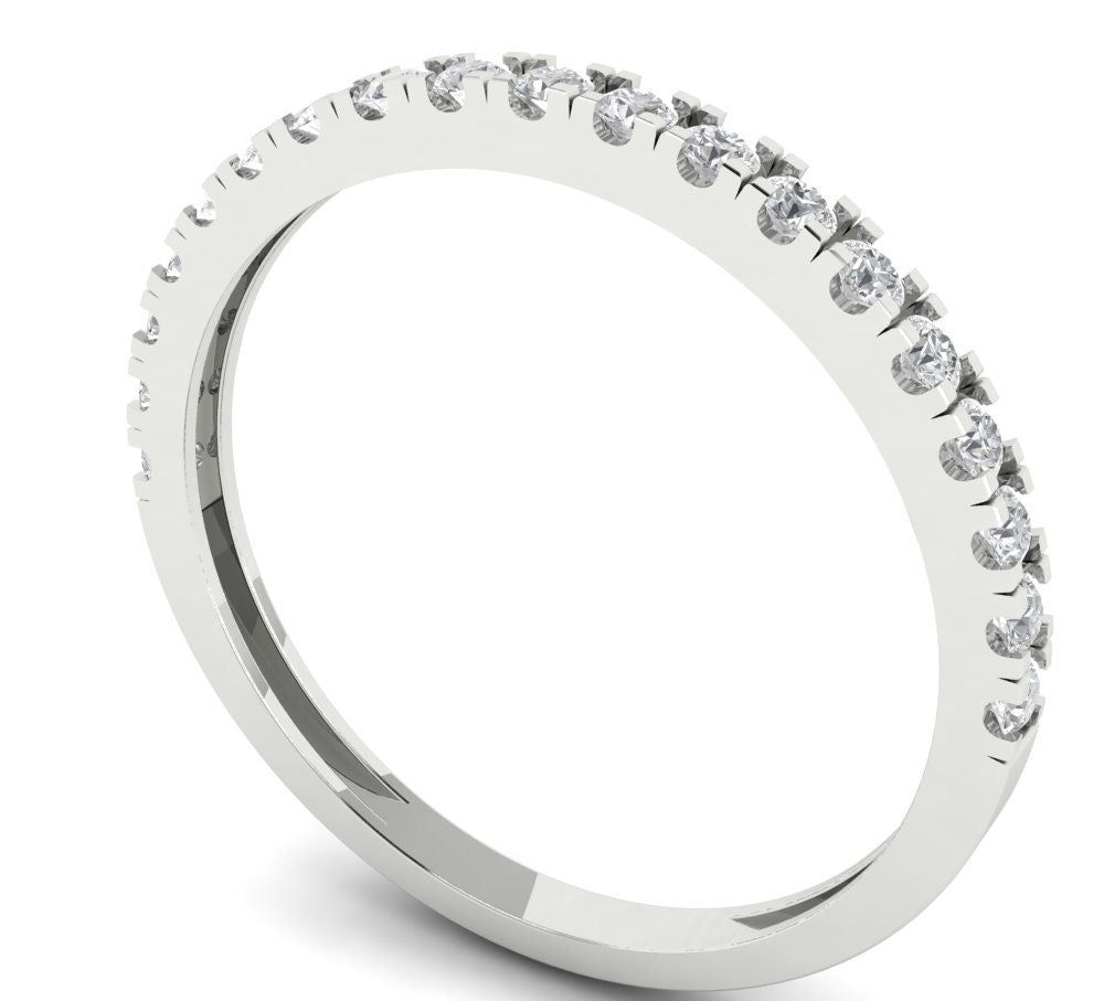 White gold pave eternity wedding band