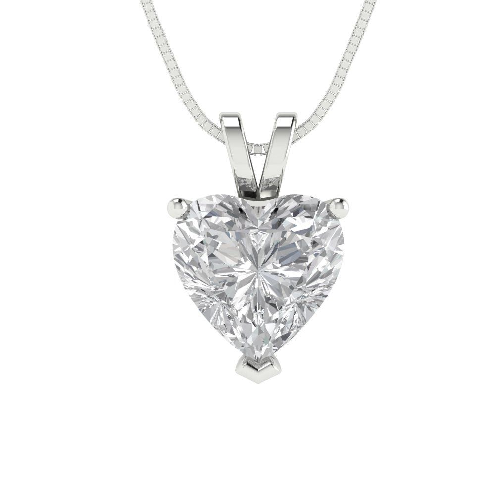 Heart cut silver pendant