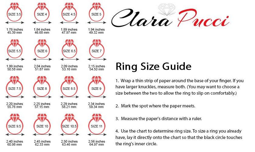Clara Pucci ring size chart
